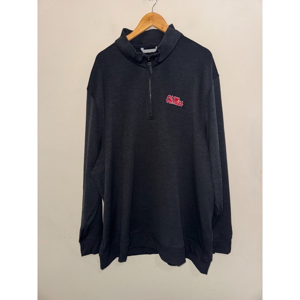 Men's 4XL Nike Ole Miss Rebels Football Team Issue 1/4 Zip Golf Sweater NCAA CFP